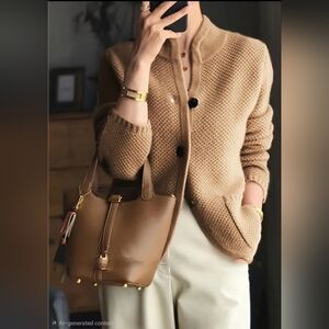 Caramel Melt Knit Cardi-Jacket